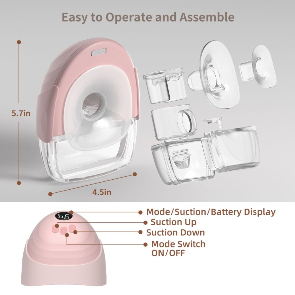 Wearable Electric Breast Pump With 170ml Large Capacity Bottle - 画像 (4)